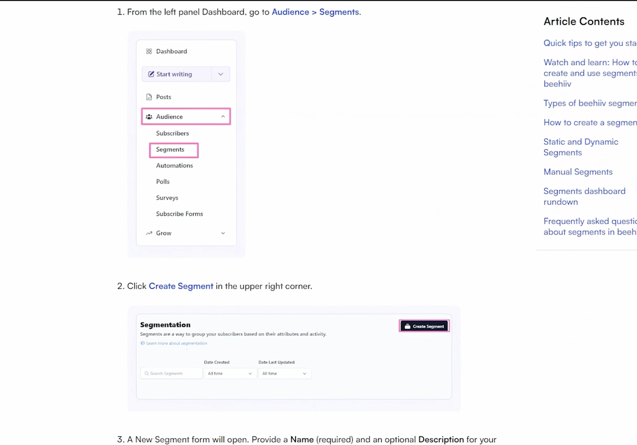 Beehiiv Segmentation