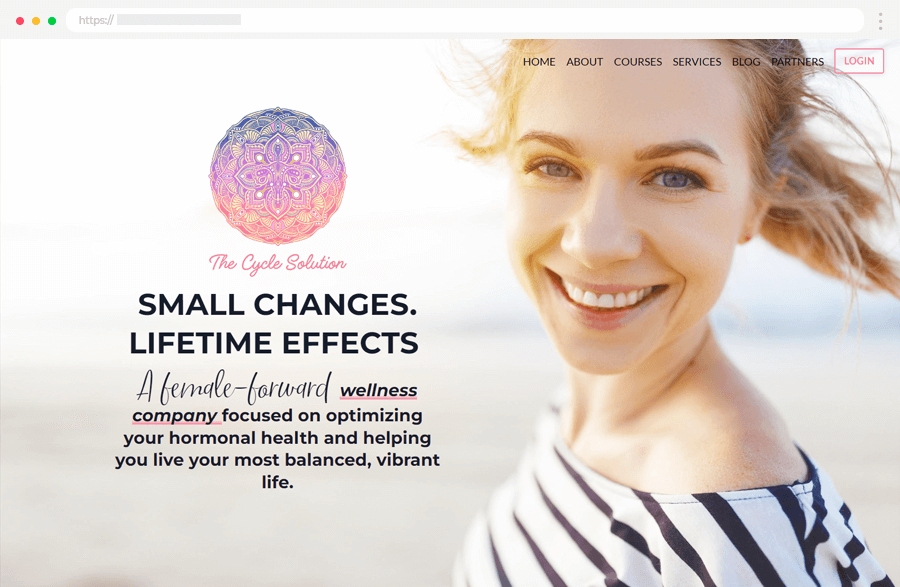 kajabi wellness courses website example the cycle solution