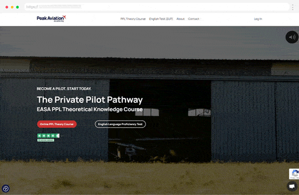peak aviation academy kajabi website example